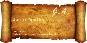 Jurin Apolka névjegykártya